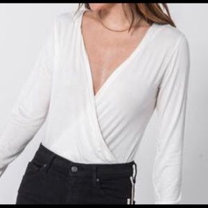 White, long sleeve bodysuit